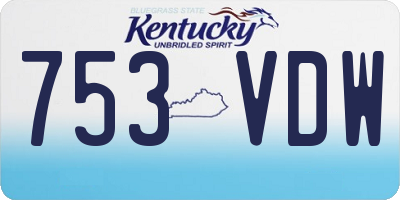 KY license plate 753VDW