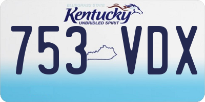 KY license plate 753VDX