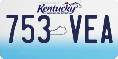 KY license plate 753VEA