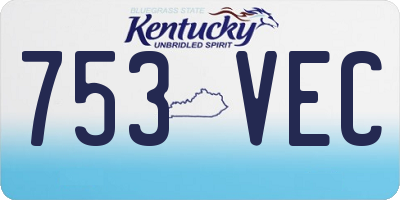 KY license plate 753VEC