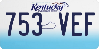 KY license plate 753VEF