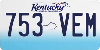KY license plate 753VEM