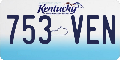 KY license plate 753VEN