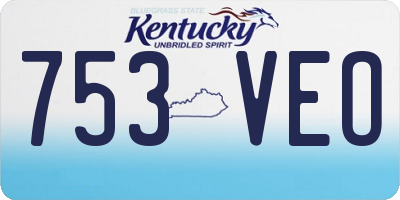 KY license plate 753VEO