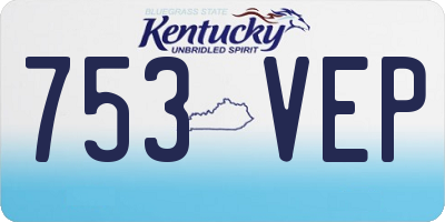 KY license plate 753VEP