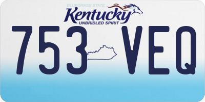 KY license plate 753VEQ