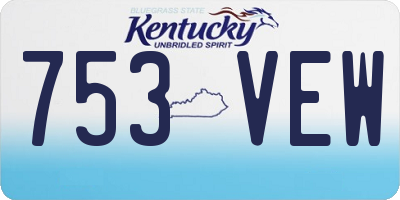 KY license plate 753VEW