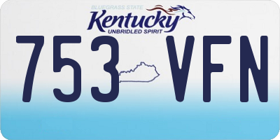 KY license plate 753VFN