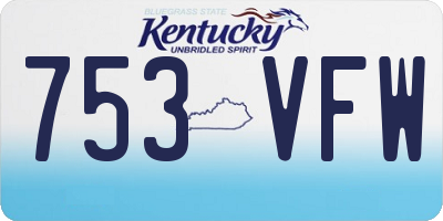 KY license plate 753VFW
