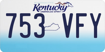 KY license plate 753VFY