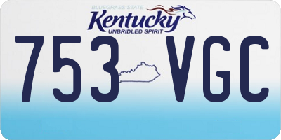 KY license plate 753VGC
