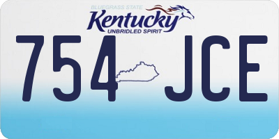 KY license plate 754JCE