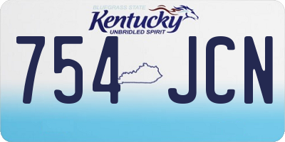 KY license plate 754JCN