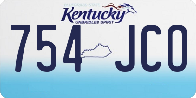 KY license plate 754JCO