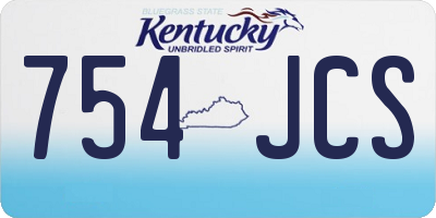 KY license plate 754JCS