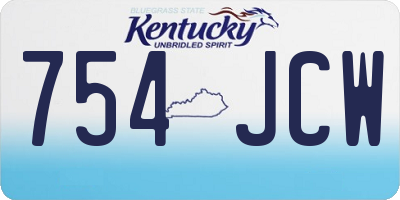 KY license plate 754JCW