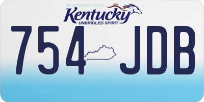 KY license plate 754JDB