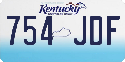KY license plate 754JDF