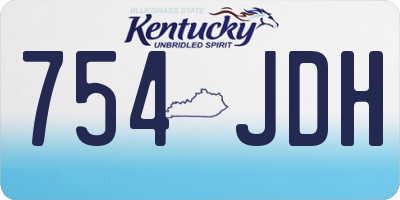 KY license plate 754JDH