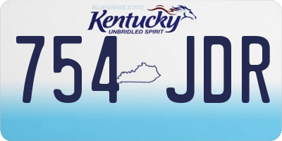 KY license plate 754JDR