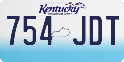 KY license plate 754JDT