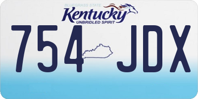 KY license plate 754JDX
