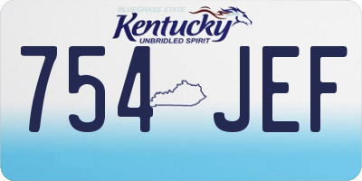 KY license plate 754JEF
