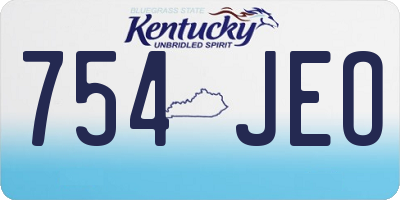 KY license plate 754JEO