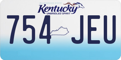 KY license plate 754JEU