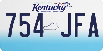 KY license plate 754JFA