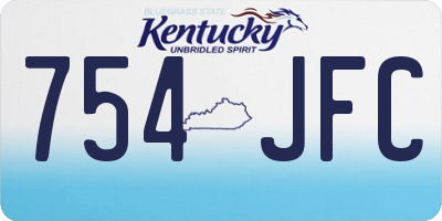 KY license plate 754JFC