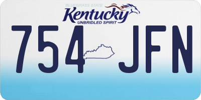 KY license plate 754JFN