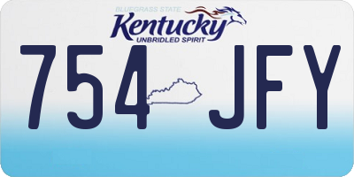 KY license plate 754JFY