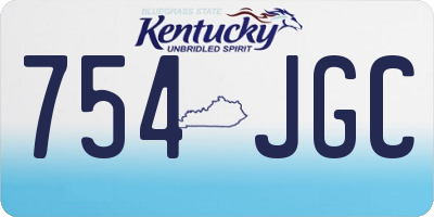 KY license plate 754JGC