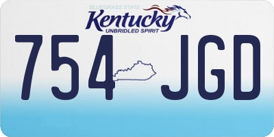 KY license plate 754JGD