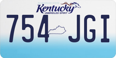 KY license plate 754JGI