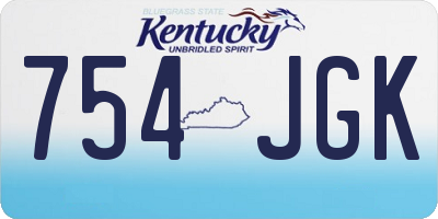 KY license plate 754JGK