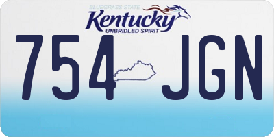 KY license plate 754JGN