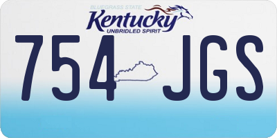 KY license plate 754JGS