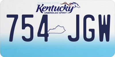 KY license plate 754JGW