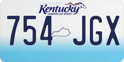 KY license plate 754JGX