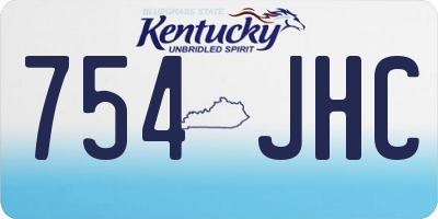 KY license plate 754JHC