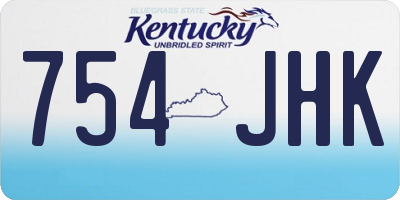 KY license plate 754JHK