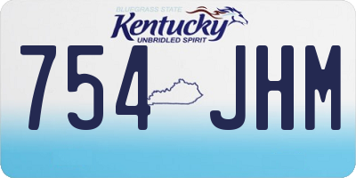 KY license plate 754JHM