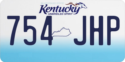 KY license plate 754JHP