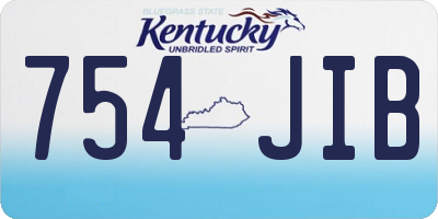 KY license plate 754JIB