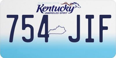 KY license plate 754JIF
