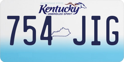 KY license plate 754JIG