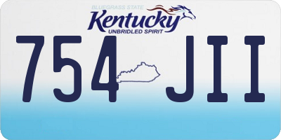 KY license plate 754JII