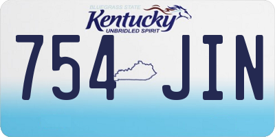 KY license plate 754JIN